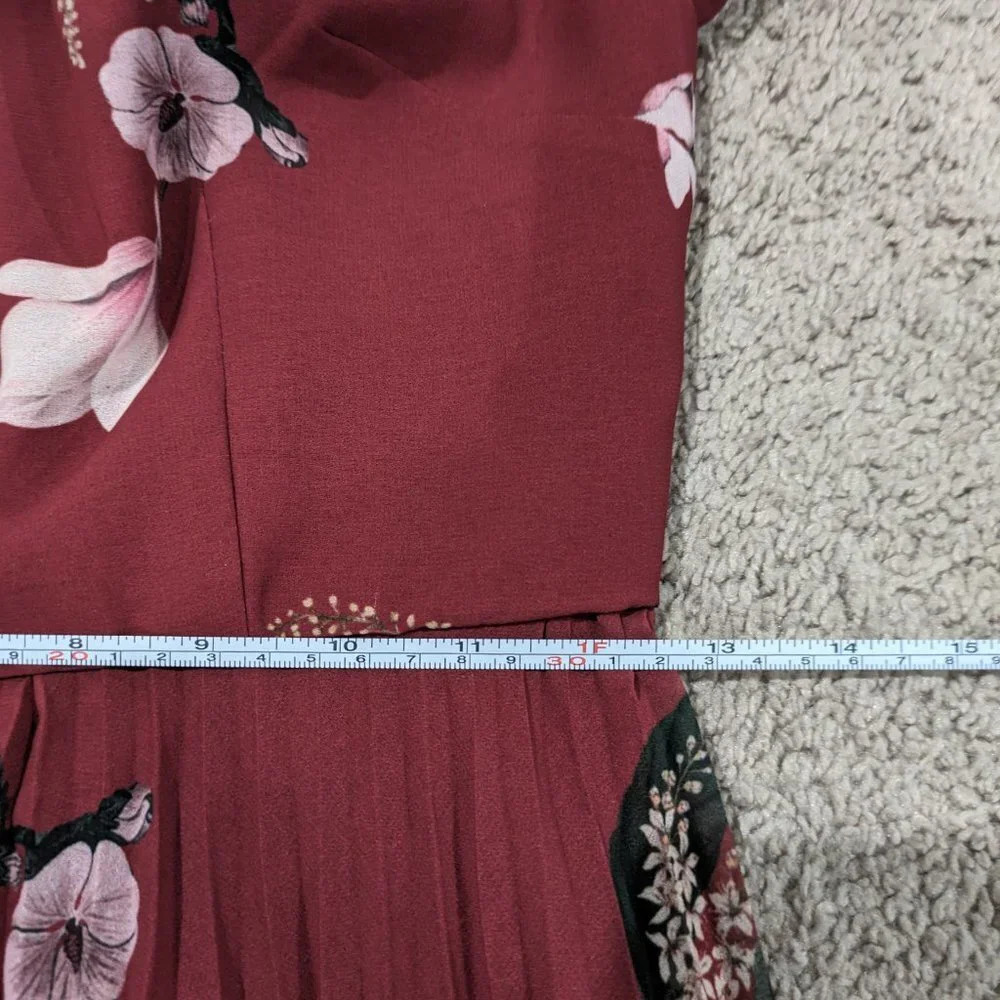 Keepsake Last Dance Ruffle Mini Dress‎ in Marsala Garden Floral Size XS - Picture 5 of 10